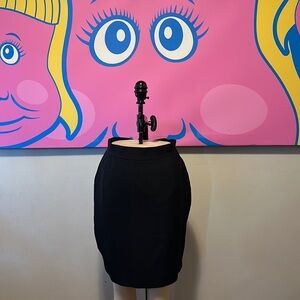 Moschino Couture Black Pencil Skirt Satin Bustle Evening
